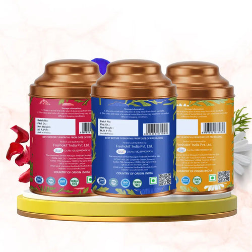 Aaurash Chamomile Tea, Blue Tea & Rose Tea Combo